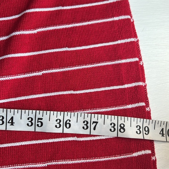 Nina Leonard Dress NWT Sweater-Dress Spring Red/White stripes Sz. S Midi ribbed - Picture 14 of 15